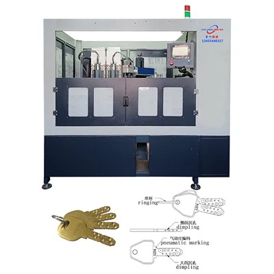 Máy đánh dấu cắt chìa khóa lúm đồng tiền trục chính kép
